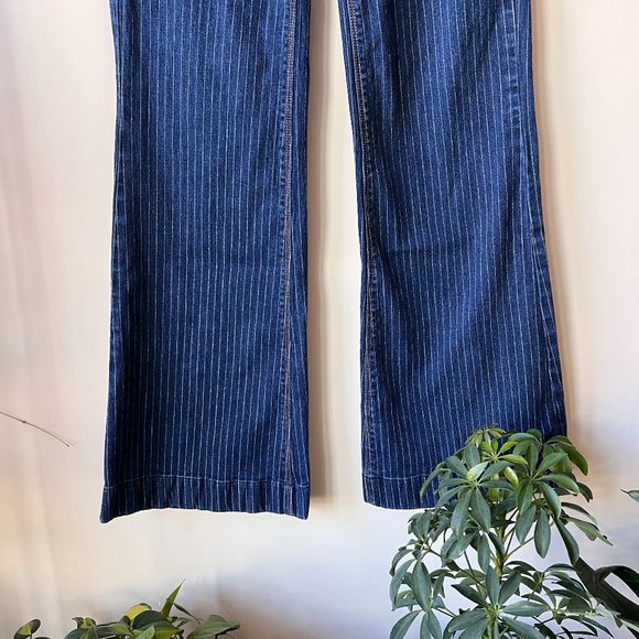 Gently Worn, but Lovingly Cared For, X2 Quality Denim Striped Flare Jeans - Picture 3 of 13